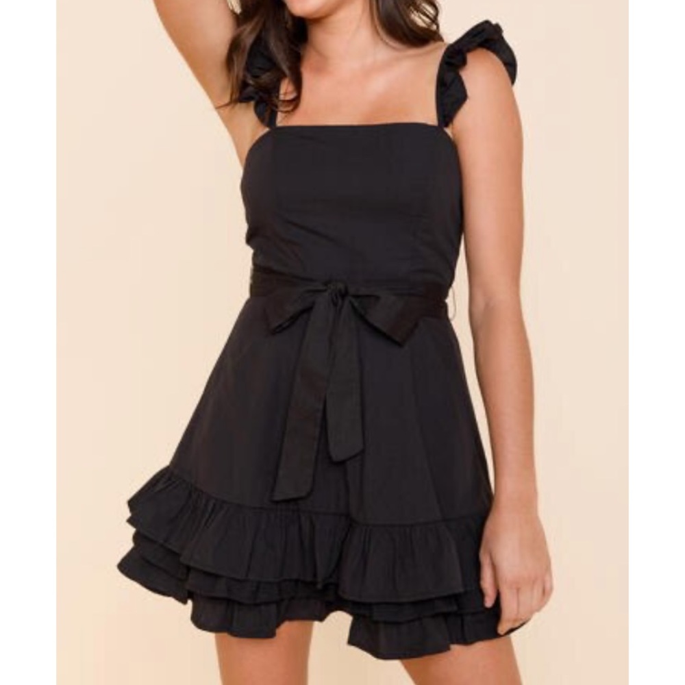 Kelsie Front Tie Ruffled Mini Dress